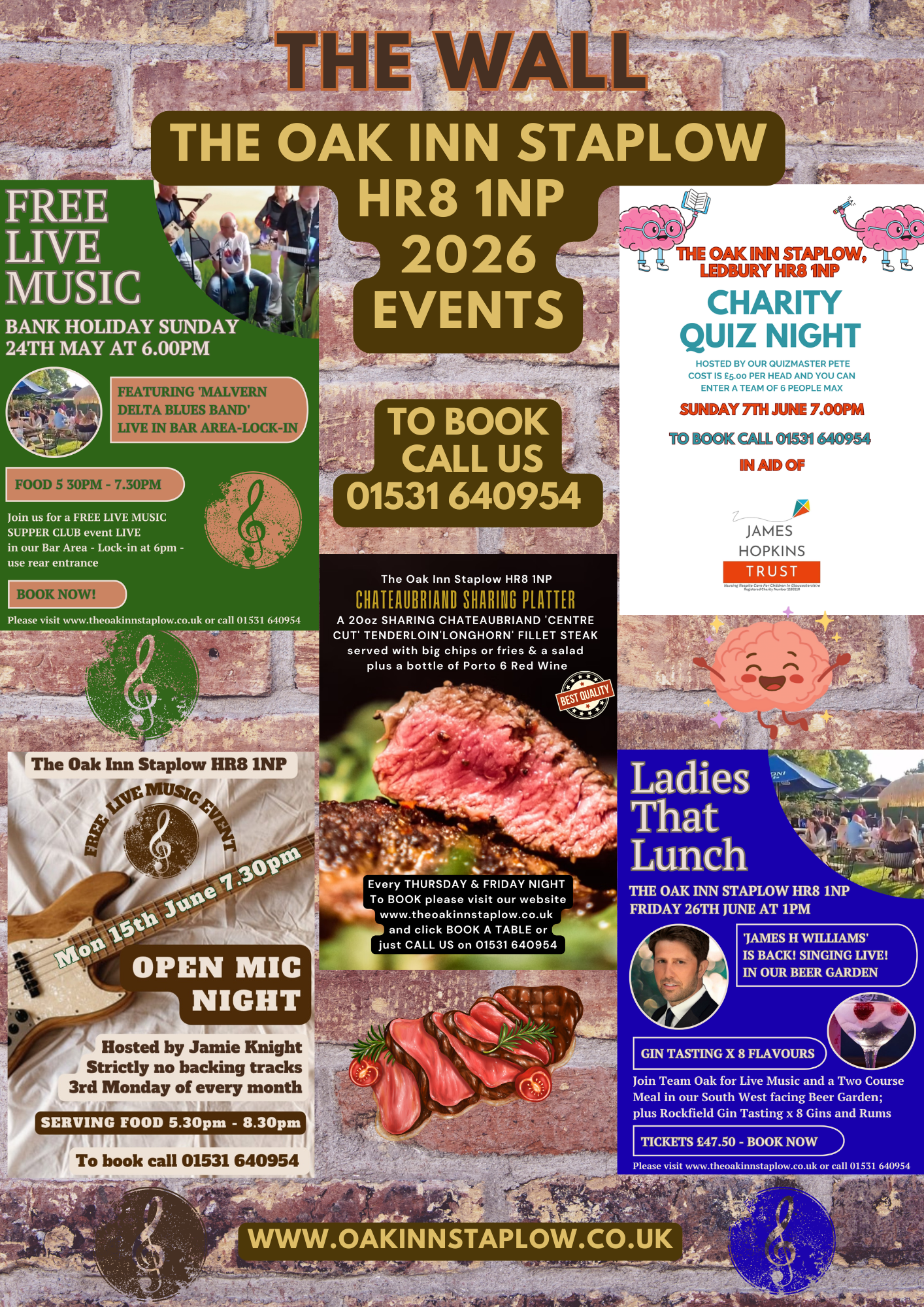 Events on at The Oak Inn Staplow Ledbury Herefordshire