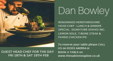 Dan Bowley Chef New event Ledbury