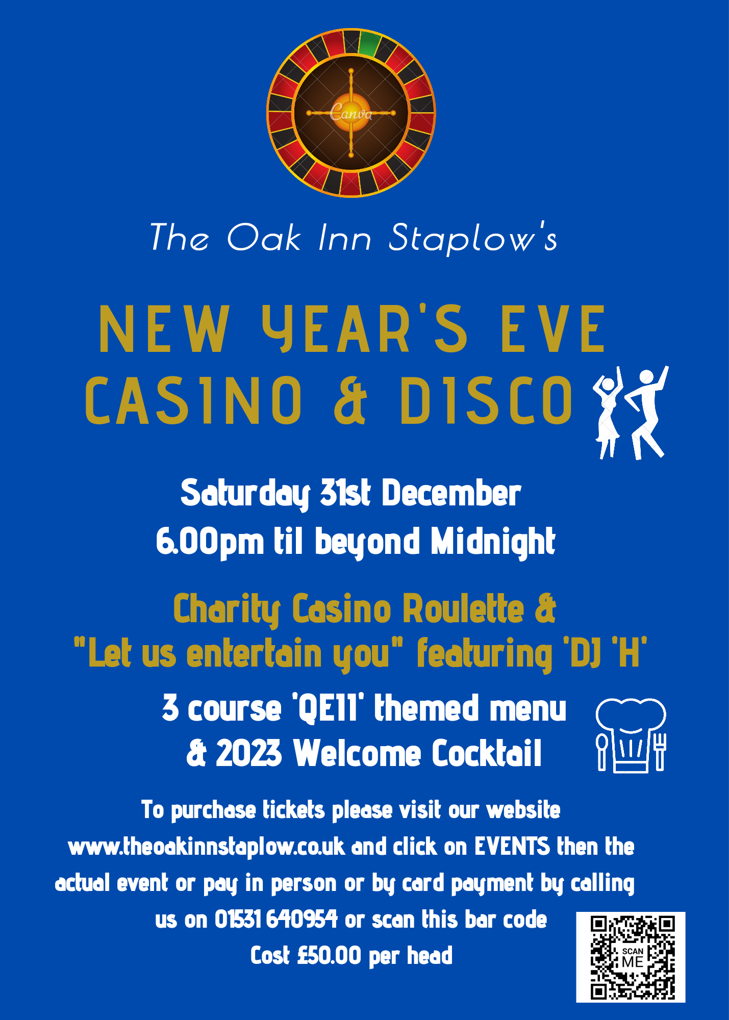 New years eve party 31st december 2022 the oak inn staplow ledbury Herefordshire