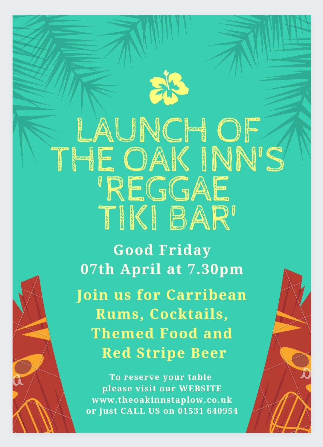 Tiki bar launch event poster