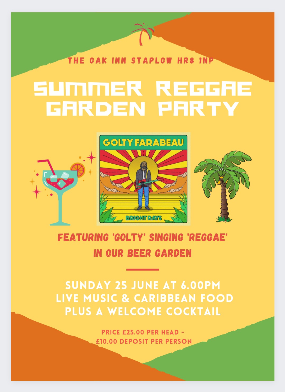 Summer Reggae Garden Party June 2023 at The Oak Inn Staplow Ledbury, Herefordshire