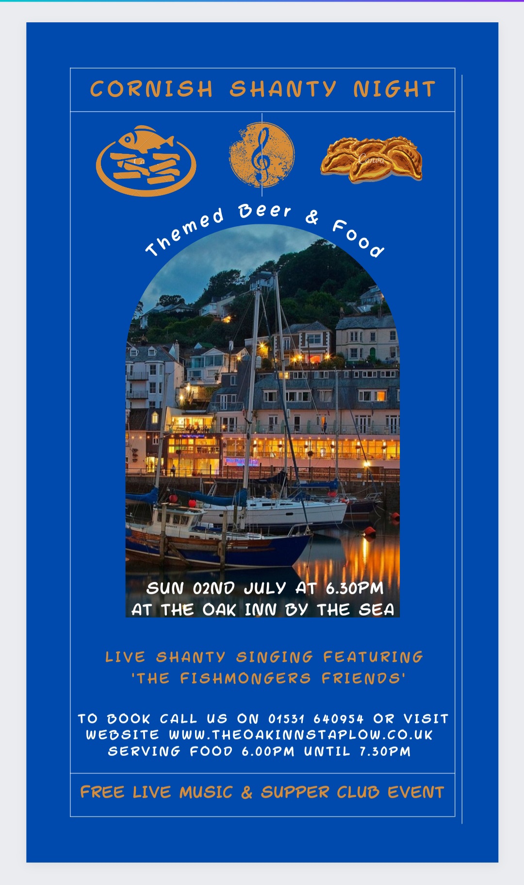 Sea Shanty Live Music Event at The Oak inn Staplow Ledbury, Herefordshire