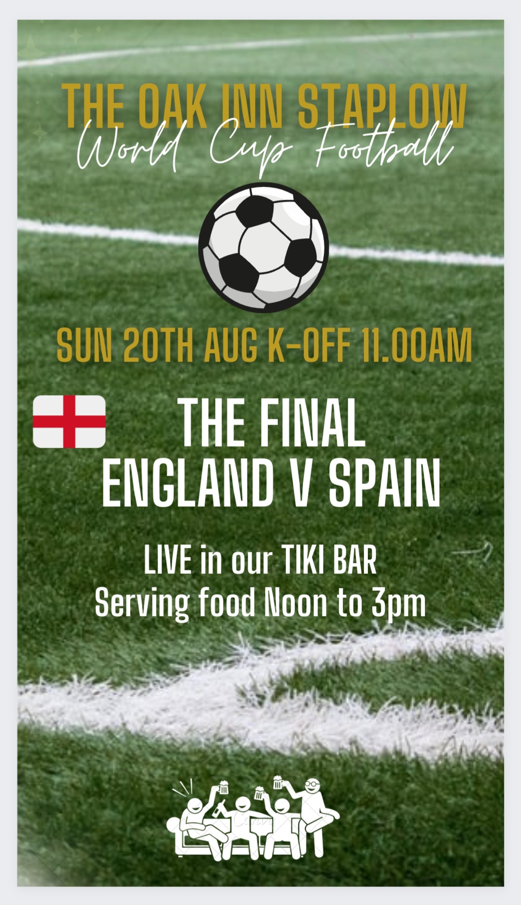 World cup final england vs spain the oak inn staplow Ledbury