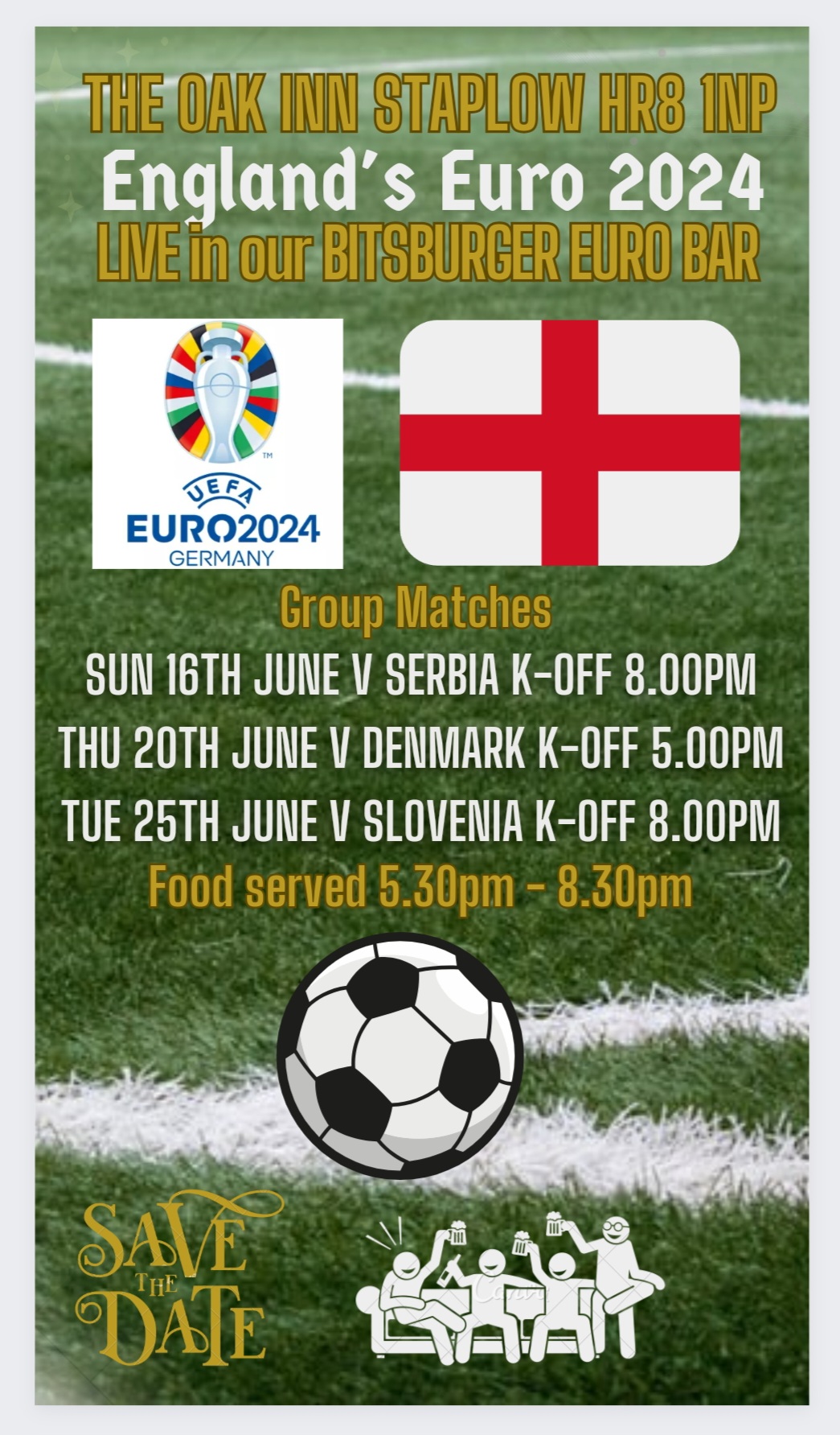 EURO 2024 England vs Serbia - Live in our Bitsburger Euro Bar - Sunday ...