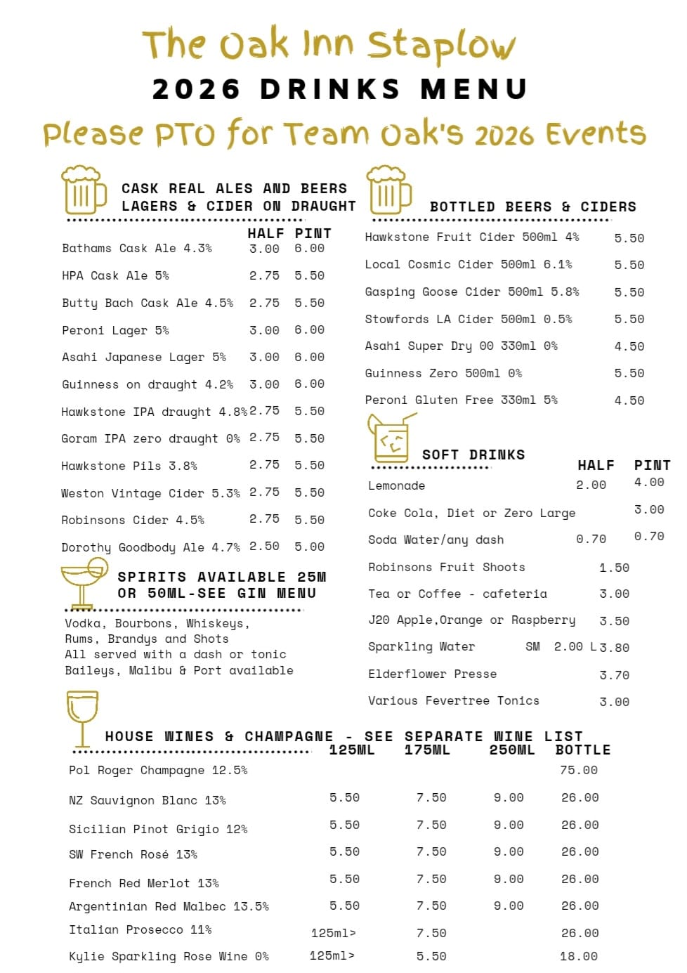 Drinks Menu